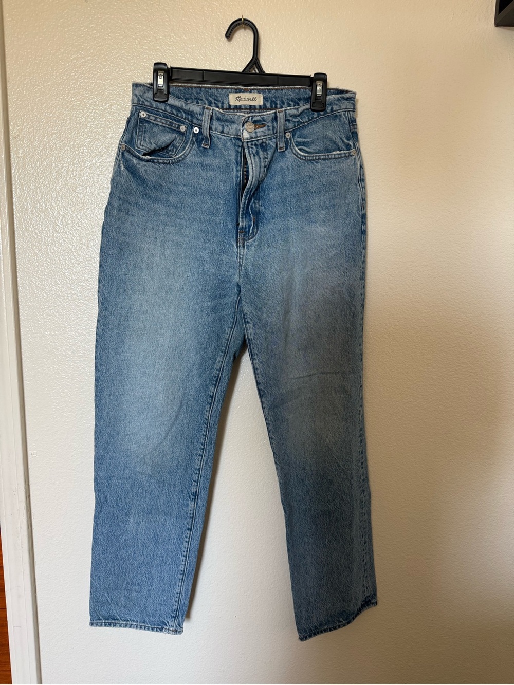 Madewell Straight Leg Jeans in Light Blue Wash